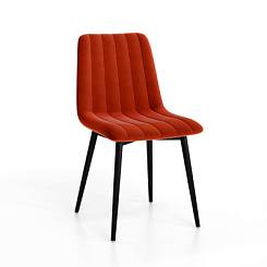 Стул Тибо (каркас черный нубук коллекции Lamb кирпичный) Стул Тибо (каркас черный нубук коллекции Lamb кирпичный)